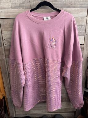Disney Pink Sequin Stripe Oversized Sweatshirt